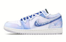 Jordan Баскетбольные кроссовки Air 1 Slip Low Top Vintage унисекс, белые, синие fq7687-300(team611-银河淬夜) | white blue