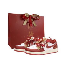 Jordan Баскетбольные кроссовки Air 1 Love Forever Low Top Vintage, женские, красные fj3465-160(team900-百年好合-sbox) | red