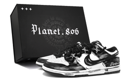 Nike Кроссовки для скейтбординга Dunk, устойчивые к истиранию, низкие, унисекс, черные, белые dd1391-100(team379-涂鸦风暴sbox) | black white