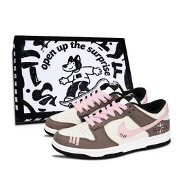 Nike Кроссовки для скейтбординга Dunk Blooming Toward The Sun, износостойкие, низкие, унисекс, коричневые dd1391-100（team883-花开向阳男鞋盒） | brown