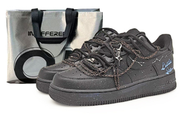 Nike Кроссовки Air Force 1 Coverage, износостойкие, низкие, для скейтбординга, унисекс, черные cw2288-001（team131-星芒2s） | black