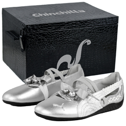 Puma Кроссовки Speedcat Ballet Magic, износостойкие и легкие, повседневные, женские, серебристо-белые 401581-01(team679-芭蕾魔法2s-box) | silver white-gift box 1