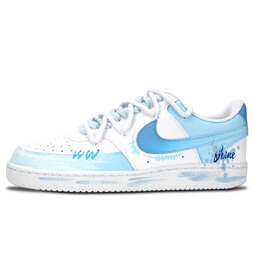 Nike Кроссовки Court Vision 1 Waterdrop Sparkling, износостойкие, низкие, для скейтбординга, унисекс, синие dh2987-101（team883-水滴闪耀） | blue