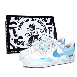Nike Кроссовки Court Vision 1 Waterdrop Sparkling, износостойкие, низкие, для скейтбординга, унисекс, синие dh2987-101（team883-水滴闪耀男鞋盒） | blue