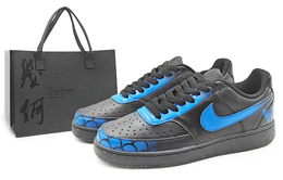 Nike Кроссовки для скейтбординга Court Vision Low NN, устойчивые к истиранию, унисекс, черно-синие dh2987-002(team1284-蓝精灵 s) | black blue
