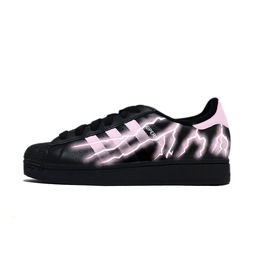 Adidas Износостойкие и легкие низкие кроссовки для скейтбординга Superstar 2 унисекс розового цвета ji0079(team1119-闪电极光2) | pink