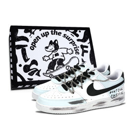 Nike Кроссовки для скейтбординга Court Vision 1 Street Graffiti, устойчивые к истиранию, светло-голубые, унисекс dh2987-101（team883-街头涂鸦男鞋盒） | light blue