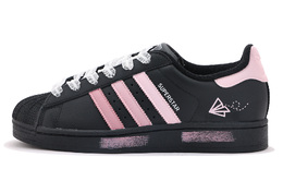 Adidas Низкие износостойкие кроссовки для скейтбординга SUPERSTAR Coverage, унисекс, черно-розовые ji0079(team拾伍-男女同款黑粉五) | black pink
