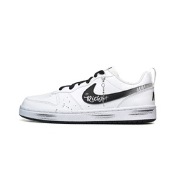 Nike Кроссовки для скейтборда Court Borough Silver Starburst White, износостойкие, низкие, женские, черно-белые dv5456-131(team1257-银星耀白） | black white