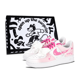 Nike Кроссовки Air Force 1 Air Force 1, розовые, износостойкие, низкие, для скейтбординга, унисекс, розовые dd8959-100（team-971粉星之恋男鞋盒） | pink