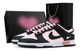Nike Кроссовки для скейтбординга Dunk Fishbone Gummies Heart Box Shock Absorbers Low Top Unisex Black Pink dd1391-100(team683-鱼骨软糖-爱心礼盒) | black pink