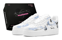 Кроссовки для скейтбординга Air Force 1 Low Top, женские, стального цвета Nike, Steel Blue dh2920-111(teams2-蝶舞兰花s-box) | steel blue