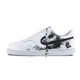 Nike Кроссовки для скейтборда Court Vision 1, износостойкие, белые, унисекс dh2987-101(team183-水墨傲龙) | white