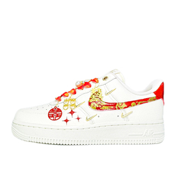Nike Кроссовки для скейтбординга Air Force 1 унисекс, низкие, белые/красные/золотые fv3654-111(team789-缔结良缘) | white
