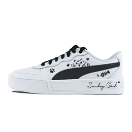 Puma Женские кроссовки Skye для скейтбординга с низким верхом, устойчивые к истиранию, белые 374764-02（team352-可爱猫咪） | white