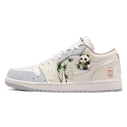 Jordan Баскетбольные кроссовки Air 1 Vintage, женские, низкие, белые/серые ih7323-100(team366-熊猫抱竹) | white