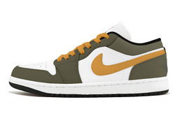 Jordan Баскетбольные кроссовки Air 1 Low Top Vintage унисекс серо-коричневые 553558-132（team1282-烁金） | gray brown