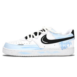 Nike Кроссовки Court Vision 1 Cerulean Letter, износостойкие, низкие, для скейтбординга, унисекс, светло-голубые dh2987-101（team883-蔚蓝字母1） | light blue