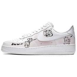 Nike Кроссовки Air Force 1 Line Bear H с низким верхом, устойчивые к истиранию, унисекс, красные cw2288-111(team770-线条小熊h） | red