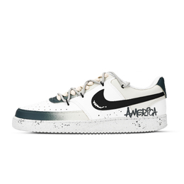 Nike Кроссовки для скейтборда Court Vision 1 Graffiti Carnival, износостойкие, низкие, унисекс, черные, белые, желтые dh2987-101（team-971涂鸦狂欢） | black white yellow