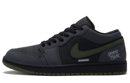 Jordan Баскетбольные кроссовки Air 1 Olive Samurai Low Top Vintage унисекс, черные, серые, зеленые 553558-092(team1102-橄榄武士) | black gray green