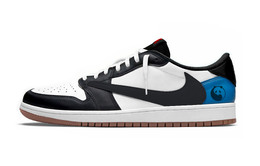 Jordan Баскетбольные кроссовки Travis Scott x Air 1, износостойкие, винтажные, унисекс, королевского синего цвета dz4137-700(team1036-熊猫) | royal blue