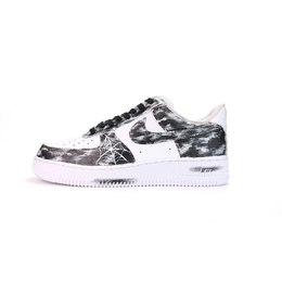 Nike Кроссовки Air Force 1 для скейтбординга, износостойкие, низкие, унисекс, черные, белые cw2288-111（team935-暗黑蛛网） | black white