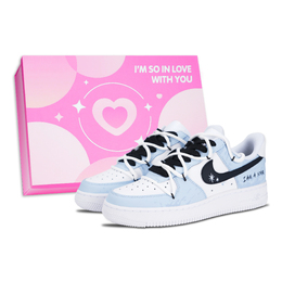 Nike Кроссовки для скейтбординга Air Force 1 Blue Dream, износостойкие, низкие, женские, небесно-голубые dd8959-100(team1219-蓝梦-box） | sky blue