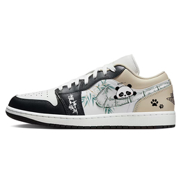 Jordan Баскетбольные кроссовки Air 1 Vintage, унисекс, низкие, белые/черные 553558-153(team56-可爱熊猫1) | white