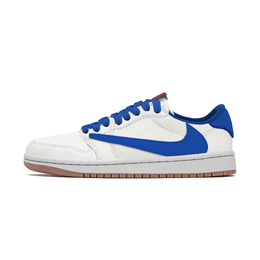 Jordan Баскетбольные кроссовки Travis Scott x Air 1 Low Top Vintage, унисекс, бежево-синие dz4137-700（team肆叁柒-米蓝倒钩） | beige blue