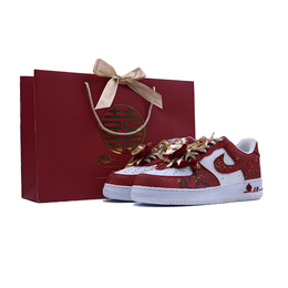 Nike Кроссовки Air Force 1 Newlywed Joyful Celebration Low Top для скейтбординга унисекс, красные fv5951-111(team779-男女 新婚志喜） | red