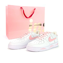 Nike Кроссовки Air Force 1 для скейтбординга, устойчивые к истиранию, унисекс, розовые, белые cw2288-111team801-粉雾轨迹s-box） | pink white