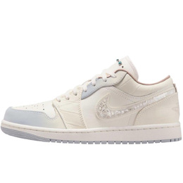 Jordan Женские баскетбольные кроссовки Air 1 Haze Pearl с низким верхом, устойчивые к истиранию, бежевого, белого и синего цветов ih7323-100(team307-雾霾珍珠) | haze pearl
