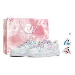 Nike Кроссовки для скейтбординга Air Force 1, унисекс, низкие, розовые/синие cw2288-111(team1023-星之彩s-box) | pink blue