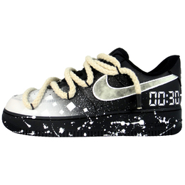 Nike Кроссовки Air Force 1 Spacetime Oblivion износостойкие и легкие низкие для скейтбординга унисекс черно-белые cw2288-001（team110-时空泯灭） | black white