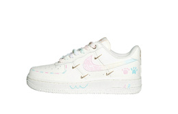 Nike Кроссовки Air Force 1 для скейтбординга, износостойкие, женские, белые, розовые fv3654-111(team1070-彩虹蛋糕） | white pink