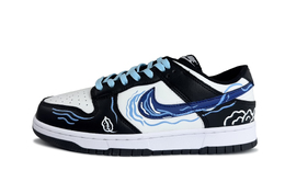 Nike Кроссовки для скейтбординга Dunk Wind Rolls Fallen Leaves, устойчивые к истиранию, низкие, унисекс, черно-синие dd1391-100（team1337-风卷落叶） | black