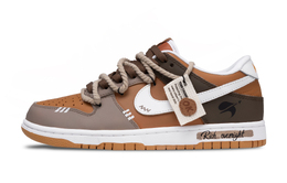 Nike Кроссовки для скейтбординга Dunk Chocolate Estate, износостойкие, унисекс, белые, коричневые fq6965-700(team420-巧克力庄园) | white brown