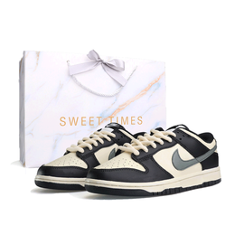 Nike Кроссовки для скейтбординга Dunk Vintage, износостойкие, с потертостями, в комплекте сумка для покупок, унисекс, белые, черные dd1391-100（team1093-复古做旧box） | white black (shopping bag)