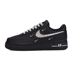 Nike Кроссовки для скейтбординга Air Force 1 Night Legend Black, износостойкие, низкие, женские, черные hq1180-001(team935-黑色传说 ) | black