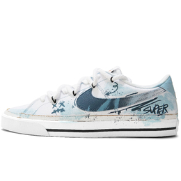 Nike Кроссовки Court Legacy Indigo Brush Stroke Coverage с низким верхом, устойчивые к истиранию, для скейтбординга, унисекс, синего и белого цвета dh3162-100（team1094-靛蓝笔触） | blue white
