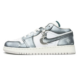 Jordan Баскетбольные кроссовки Air 1 Vintage, унисекс, низкие, белые/серые/серебристые fq7687-300（team865-银月） | silver