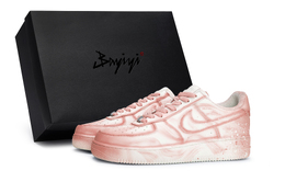 Nike Кроссовки для скейтбординга Air Force 1 Aurora Starship с низким верхом, противоскользящие, унисекс, белые, розовые cw2288-111(team80-男女极光星河粉sbox) | white pink