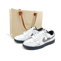 Nike Кроссовки для скейтбординга Dunk с низким верхом, износостойкие, женские, цвет слоновой кости hq3462-191（team264-印花集s-box） | ivory white