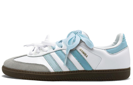 Adidas Кроссовки для скейтбординга SAMBA OG с синим узором белого тона, износостойкие, унисекс, синие b75806(team1143-蓝纹白调） | light cyan