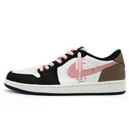 Jordan Кроссовки для скейтбординга Air 1 Retro Low OG'Mocha', розовые, унисекс cz0858-102(teamy-女款芝士粉米棕) | pink