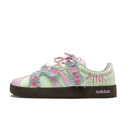 Adidas Кроссовки для скейтбординга VL COURT 2.0 Lifestyle Denim, персиковые, легкие, низкие, унисекс, зеленые hq1802(team668-牛仔蜜桃） | green