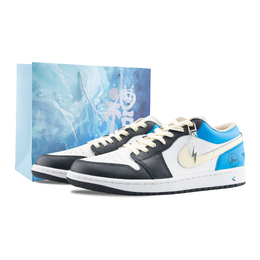 Jordan Баскетбольные кроссовки Air 1 Lightning 2.0 с низким верхом, устойчивые к истиранию, винтажные, унисекс, белые, синие, черные 553558-153（team626-闪电2.0） | white blue black (special shopping bag)