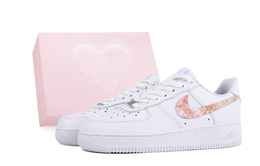 Nike Кроссовки Air Force 1 для скейтбординга, износостойкие, женские, белые, розовые 315122-111(team943-碎碎冰) | white pink