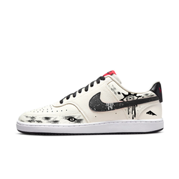 Nike Кроссовки Court Vision 1 с низким верхом, устойчивые к истиранию, унисекс, черные, белые dm1187-101（team849-地狱之眼） | black white